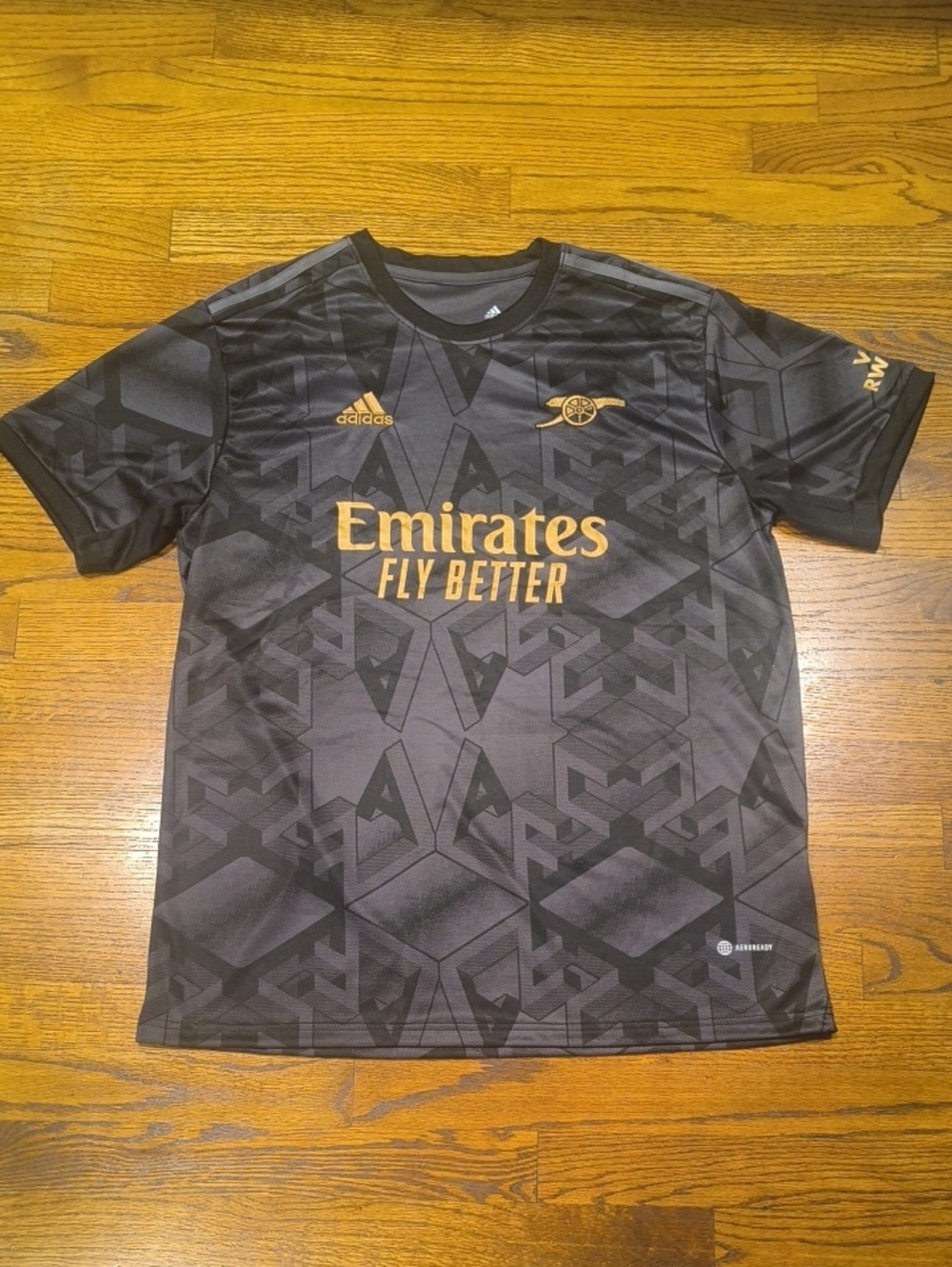 adidas Arsenal Black Jersey with Gold Accents